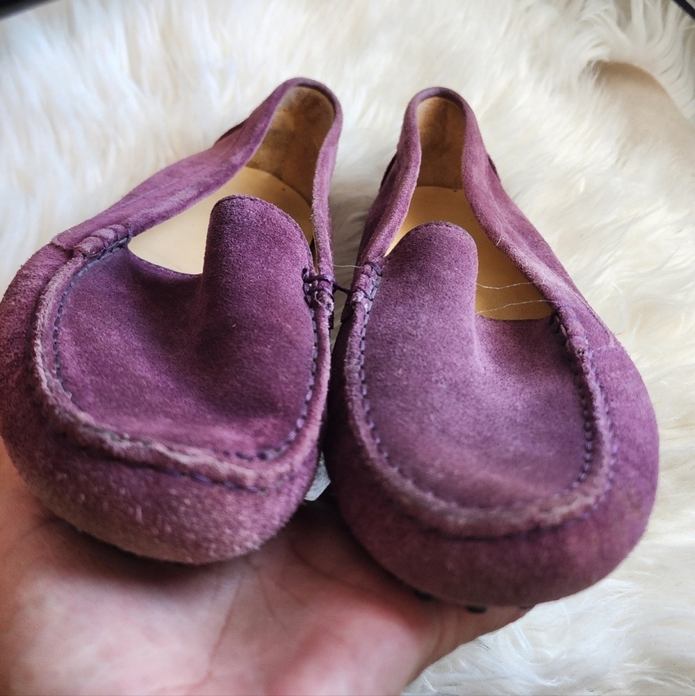 M. GEMI The Felize Suede Burgundy LEATHER MOCCASIN SZ 39.5 US 9.5 - Picture 9 of 11